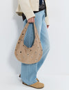 Large leather studded bag