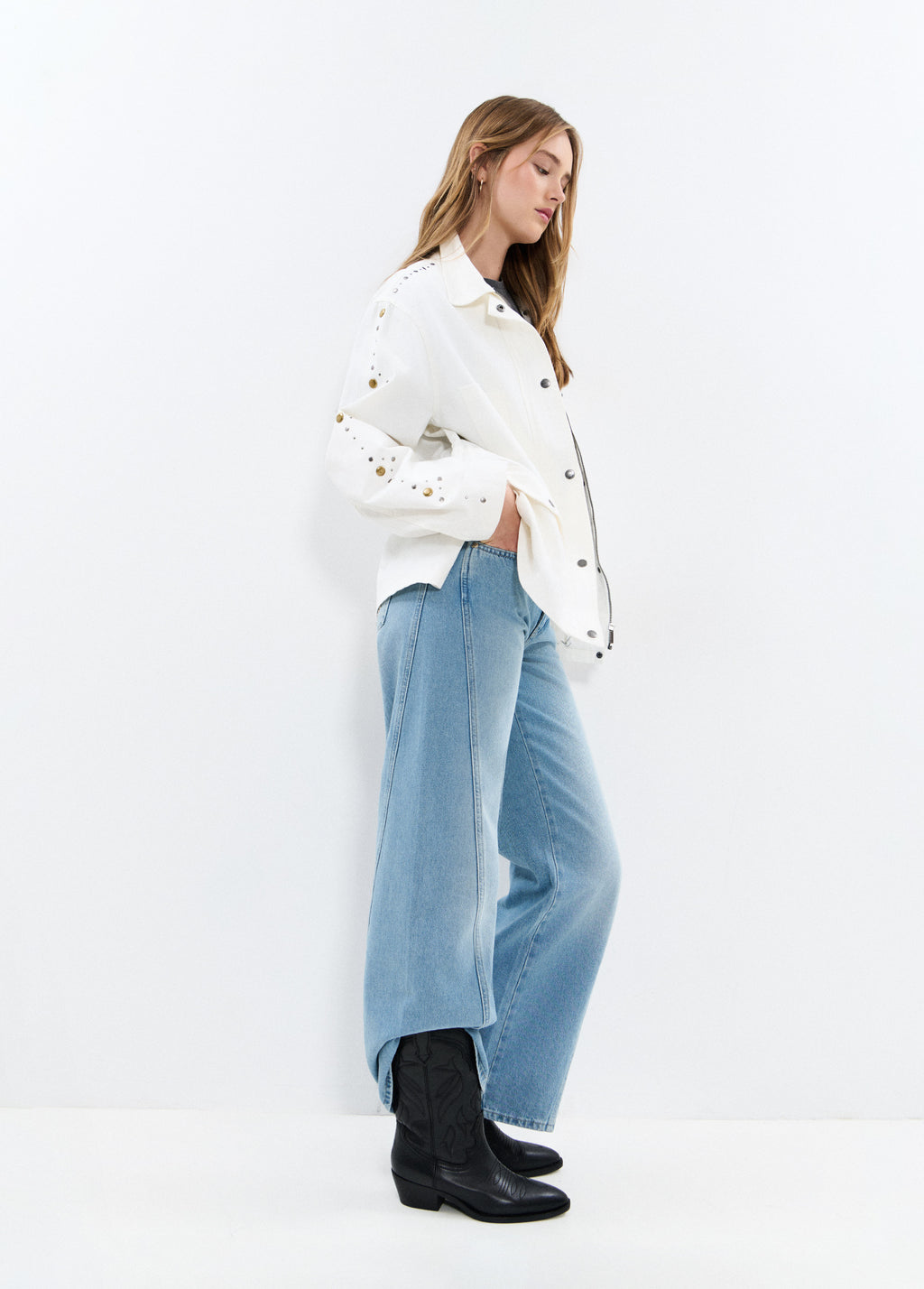 Botte haute cowboy en cuir