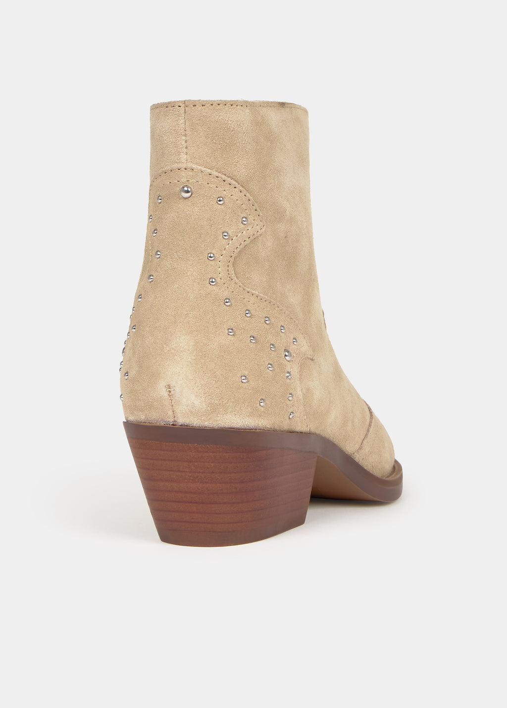 Leather camper ankle boots with studs