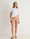 Cueca de bikini com risca e lurex