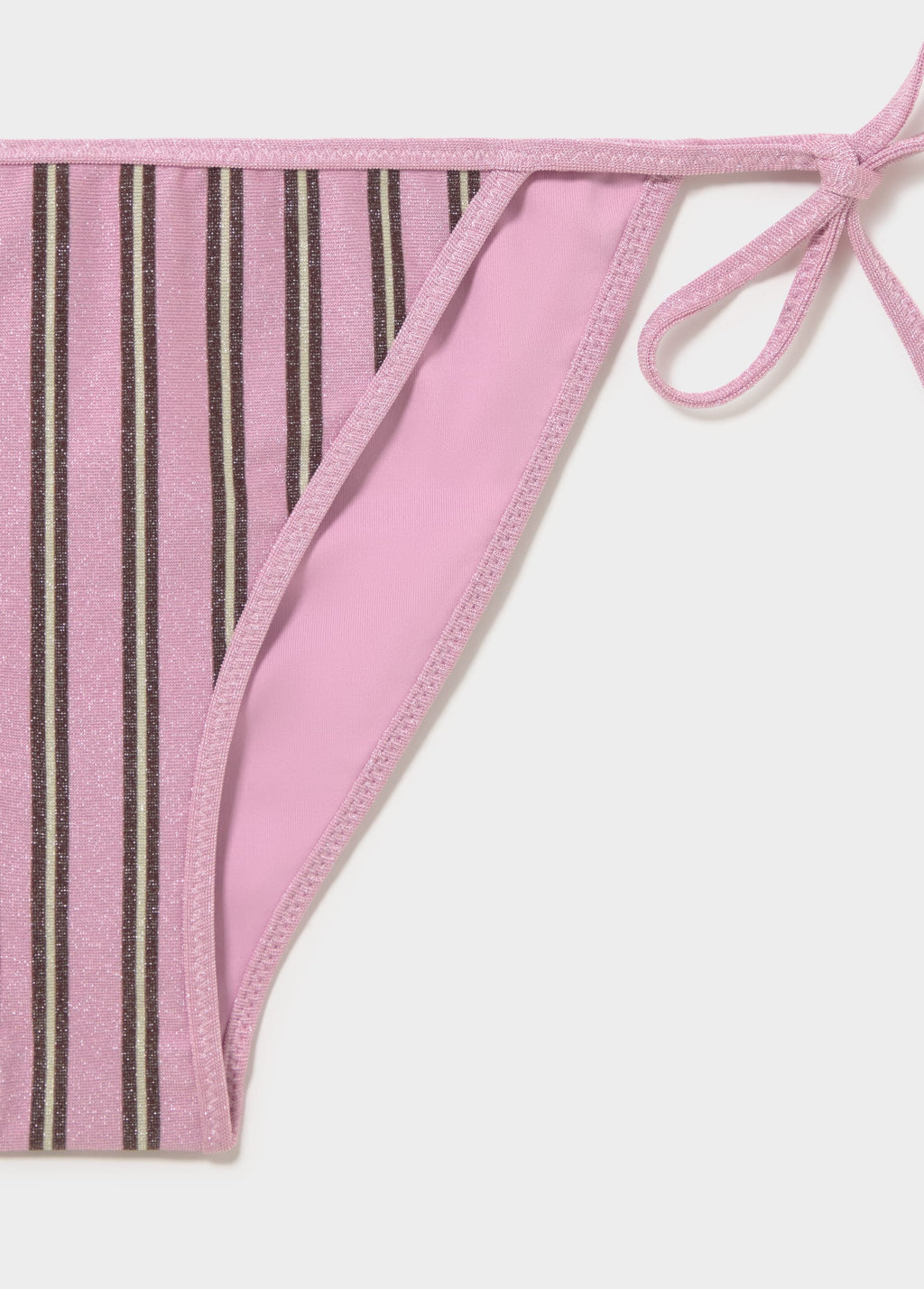 Cueca de bikini com risca e lurex