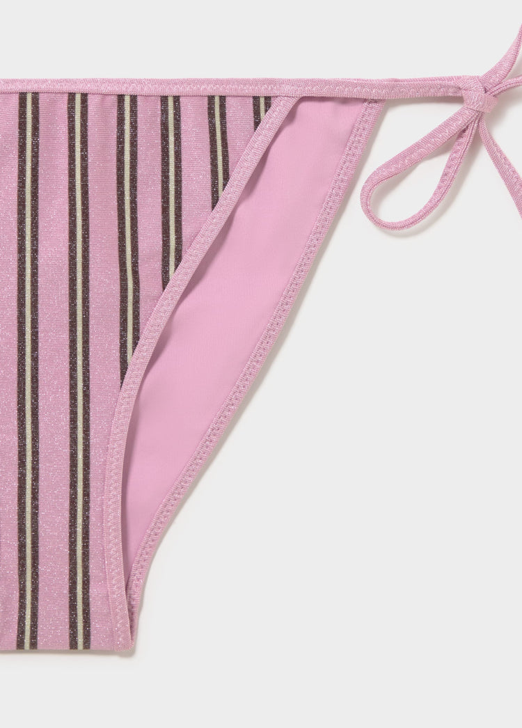 Lurex striped bikini bottoms