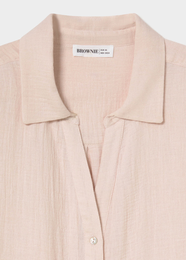 Double-layer V-neck shirt