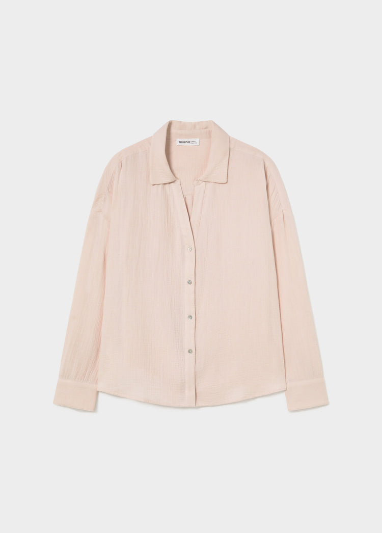 Double-layer V-neck shirt