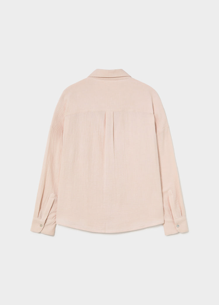 Double-layer V-neck shirt