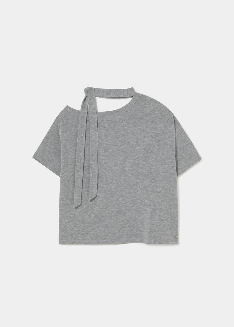 Asymmetric scarf t-shirt