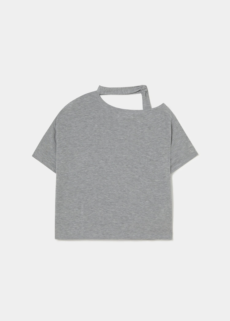 Asymmetric scarf t-shirt