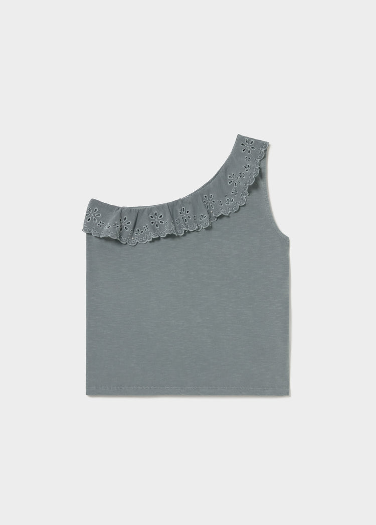 Asymmetrical ruffle t-shirt