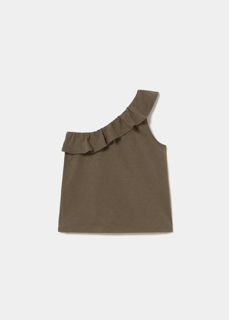 Asymmetrical ruffle t-shirt