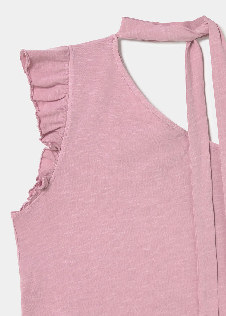 Asymmetrical ruffle t-shirt