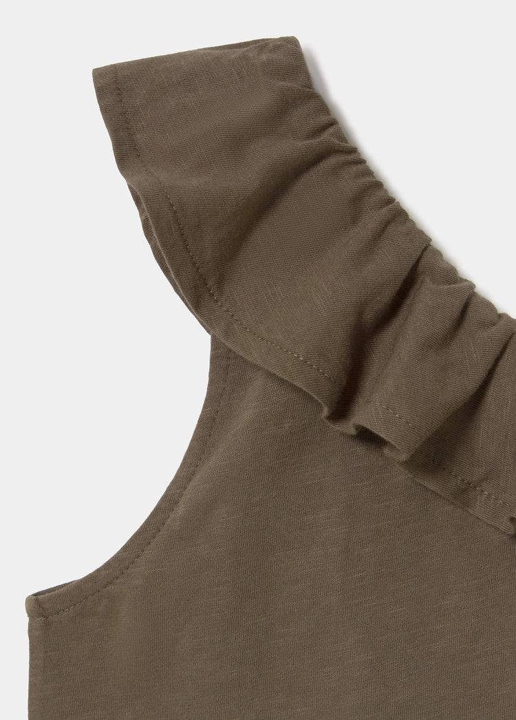 Asymmetrical ruffle t-shirt
