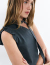 Asymmetrical ruffle t-shirt