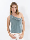 Asymmetrical ruffle t-shirt