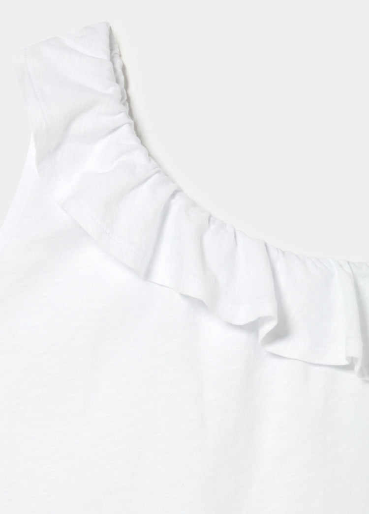 Asymmetrical ruffle t-shirt