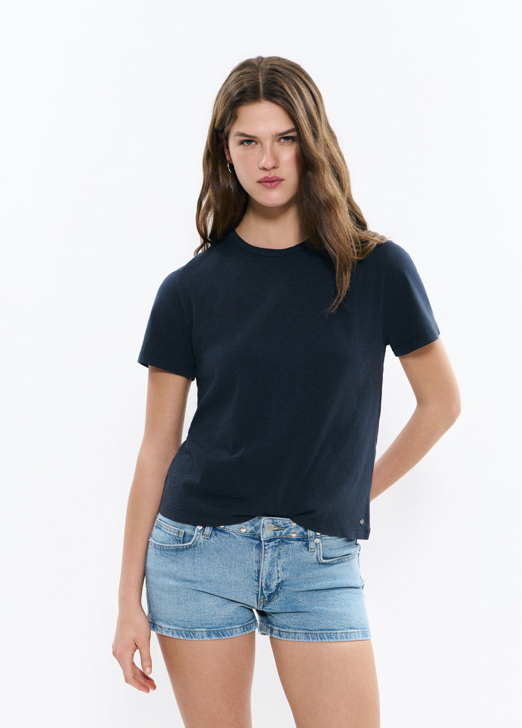 Basic T-Shirt aus Baumwolle  
