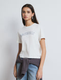 T-Shirt mit Glitzer-Logo