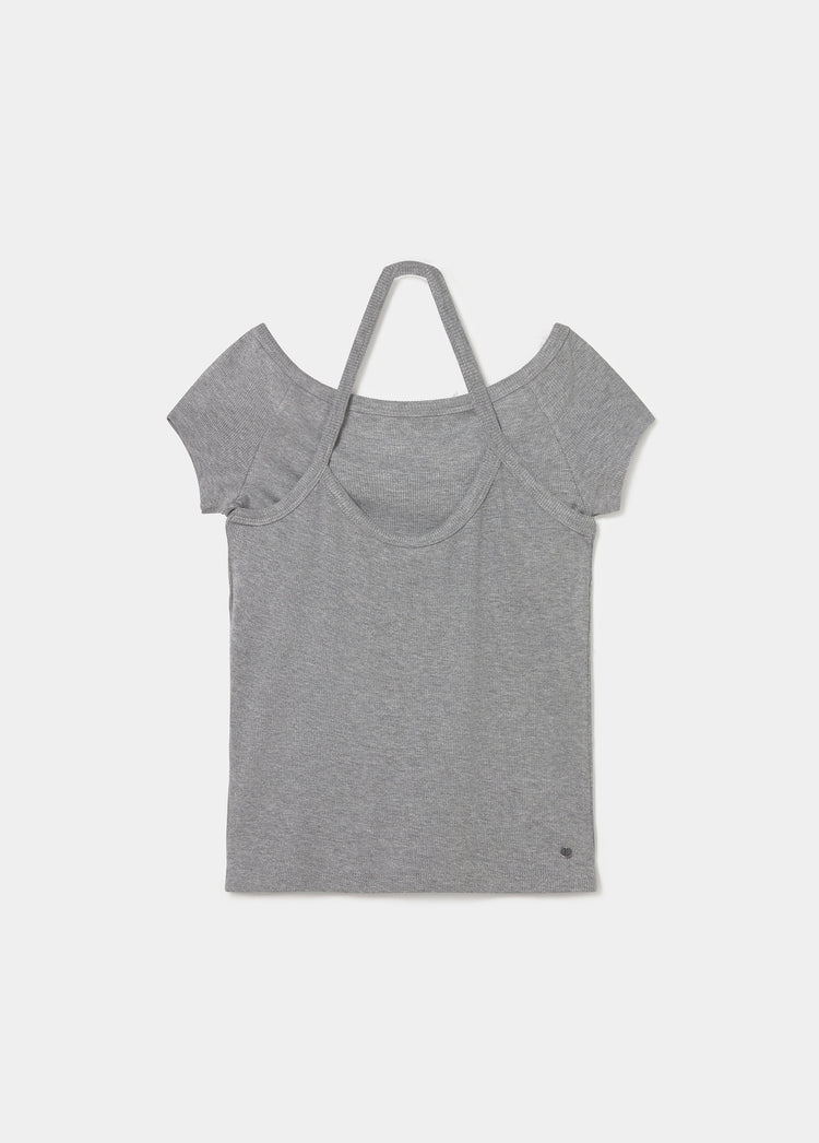 Double halter effect t-shirt