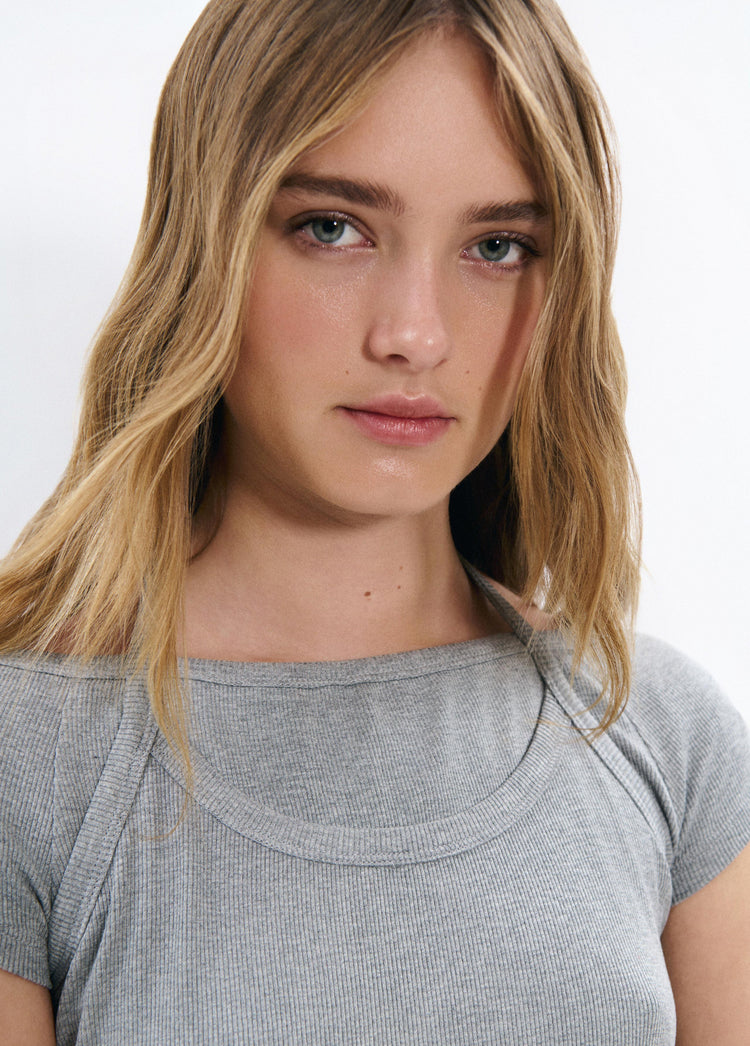 Double halter effect t-shirt