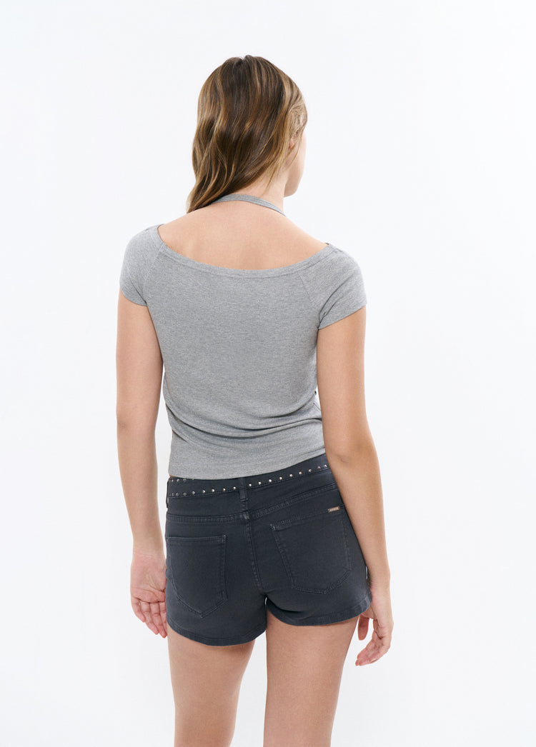 Double halter effect t-shirt