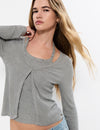 Double-effect studded t-shirt