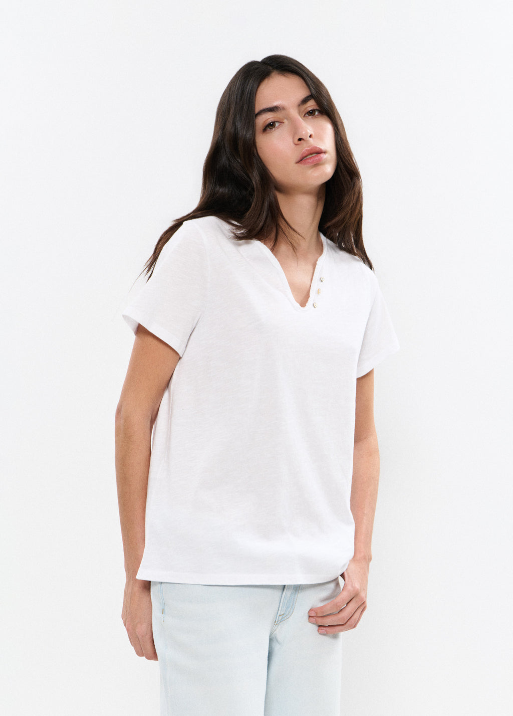 Camiseta algodón botones