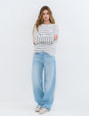 T-Shirt mit Streifen und Print  