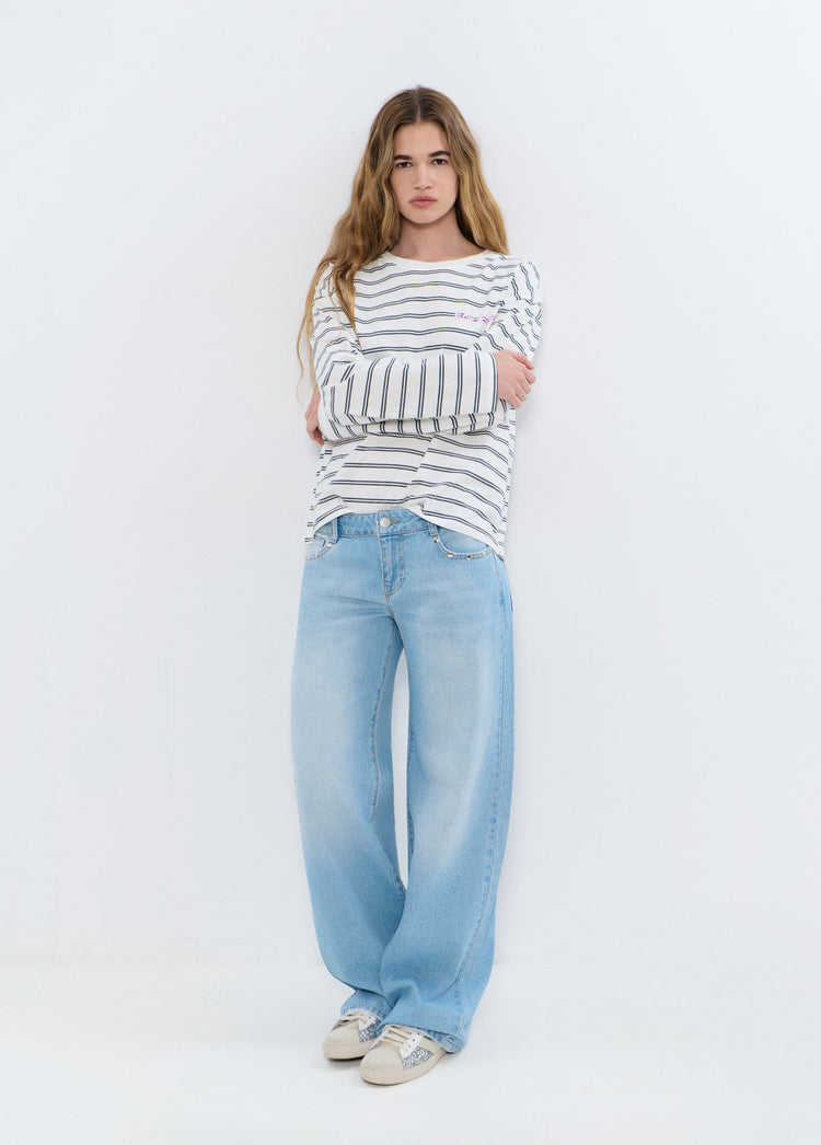 Striped print T-shirt