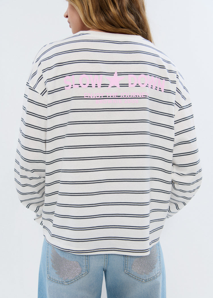 Striped print T-shirt