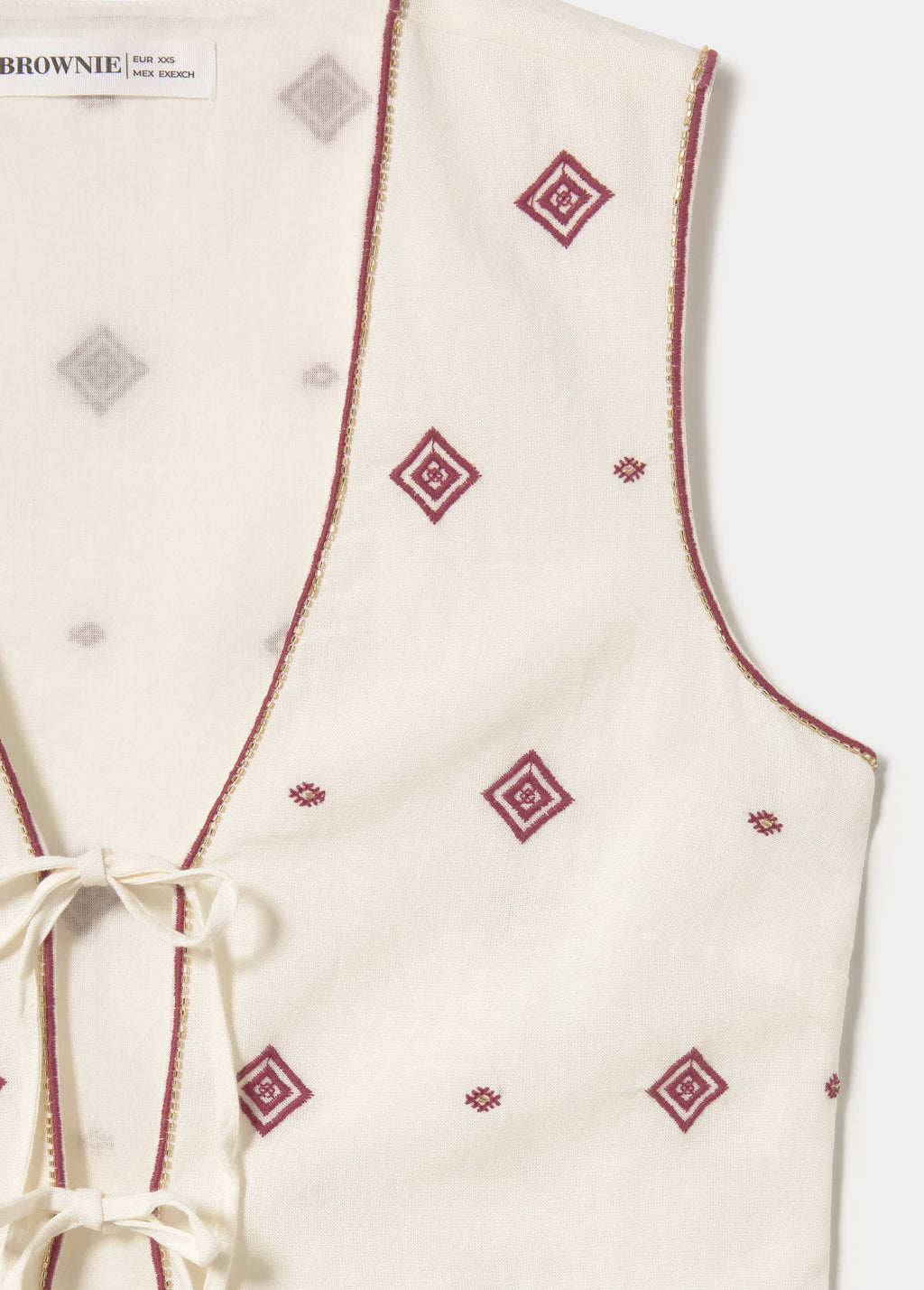 Embroidered border vest