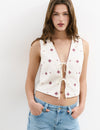 Embroidered border vest
