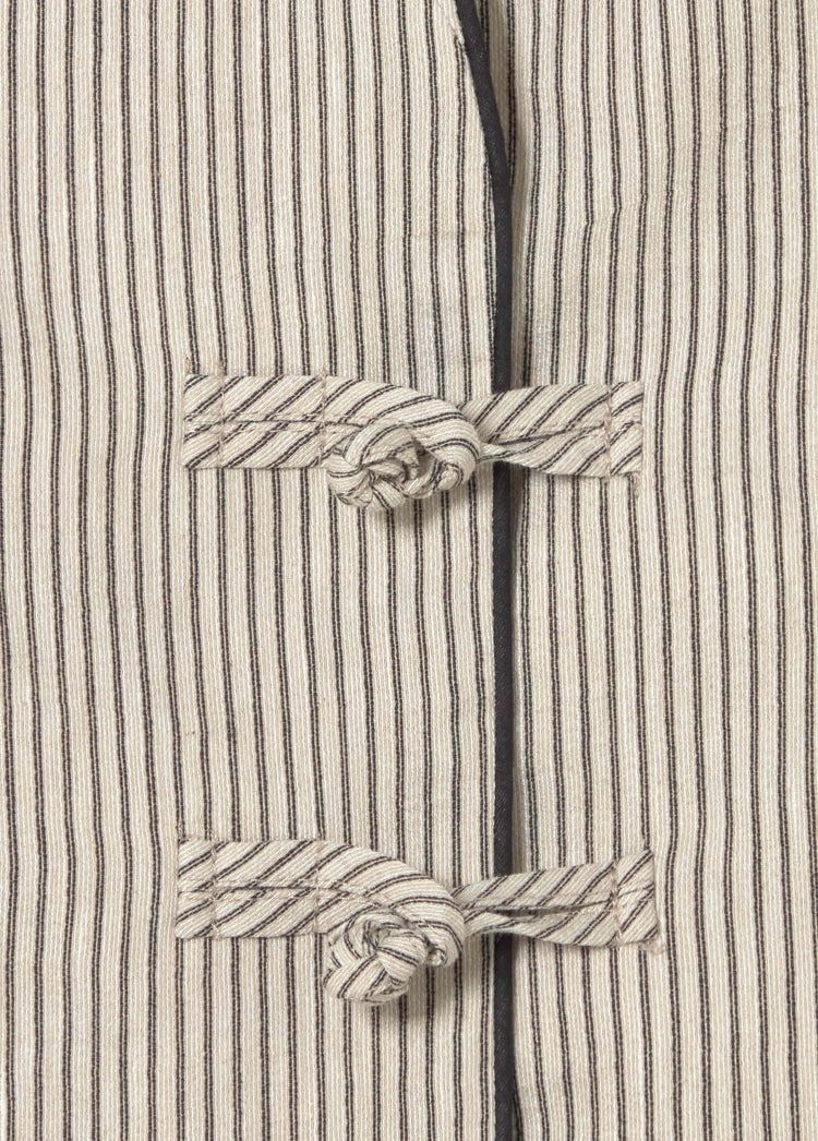 Mao collar jacket with stripes