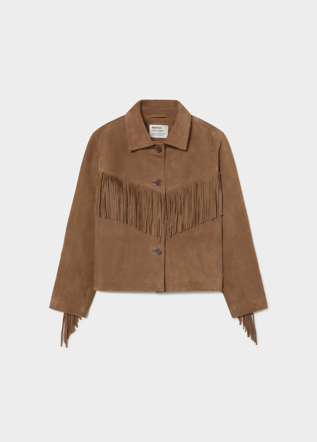 Suede leather jacket with fringes