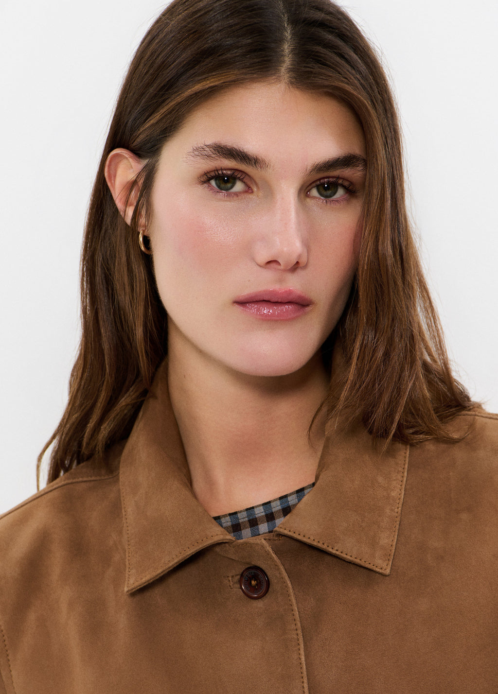 Suede leather jacket with fringes
