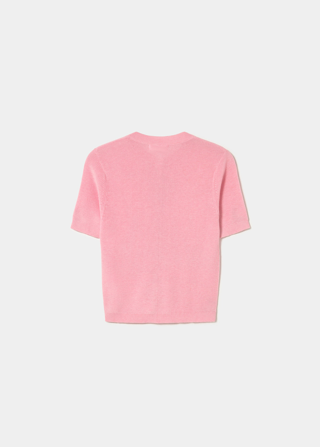 Short sleeve button knit jacket