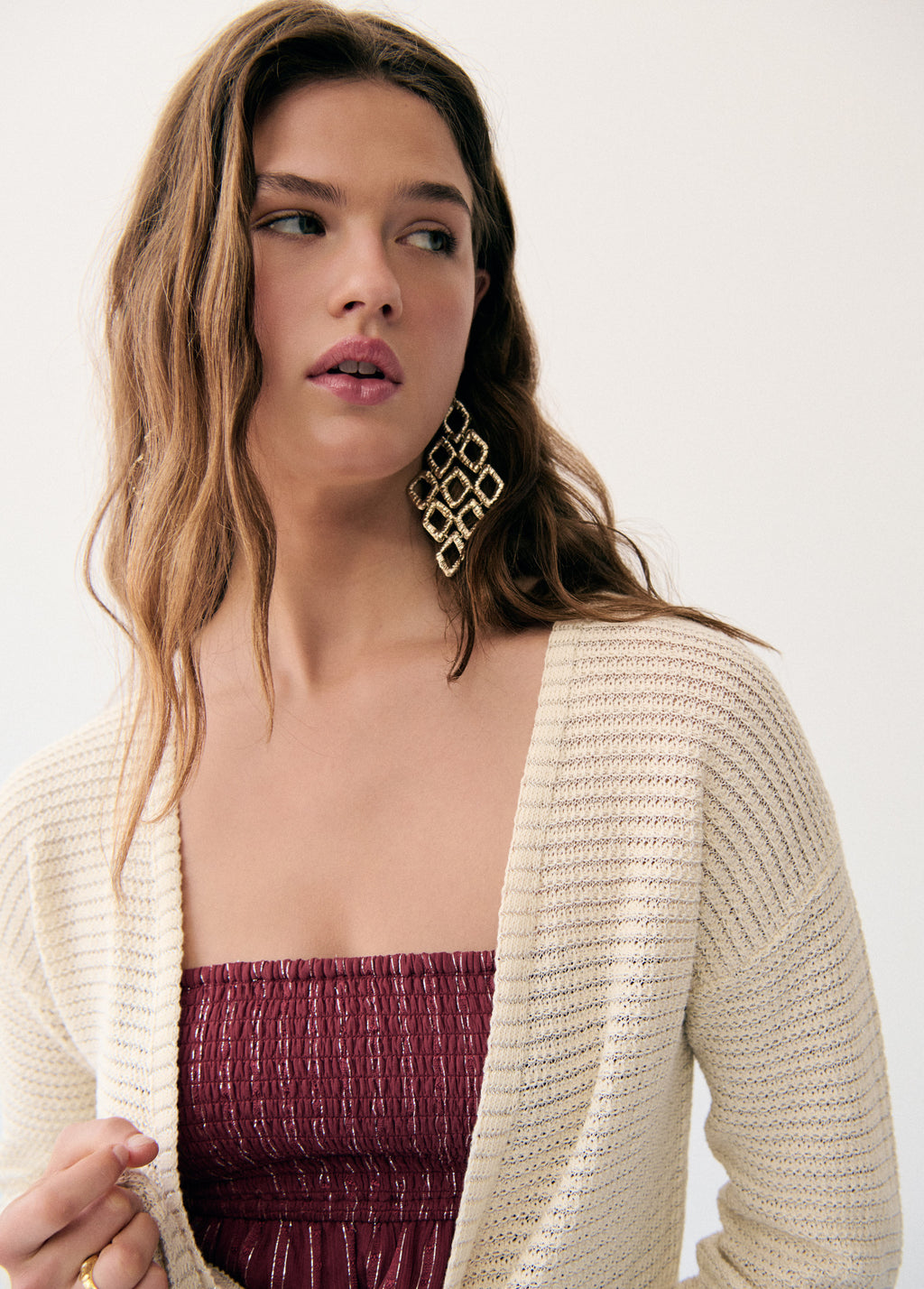 Veste en maille croisée