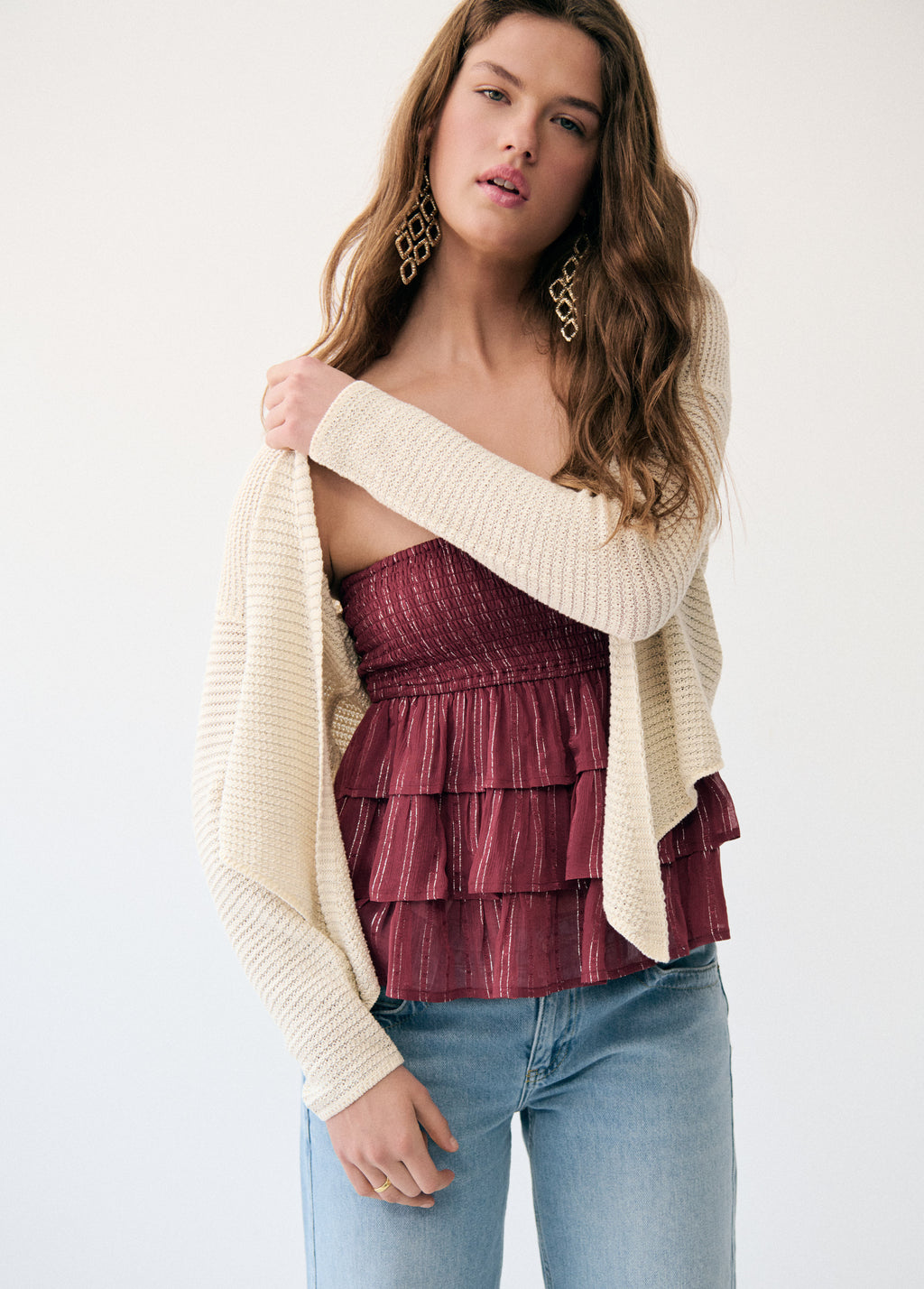 Veste en maille croisée