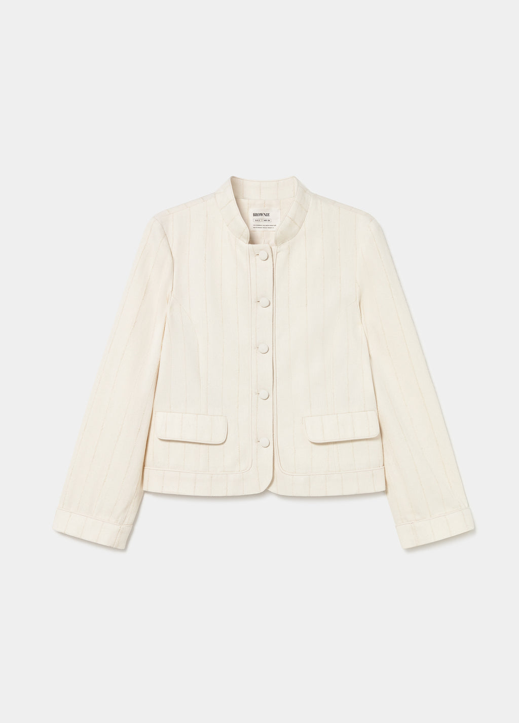 Textured knit jacket with trims