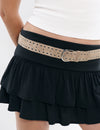 Suede eyelet belt