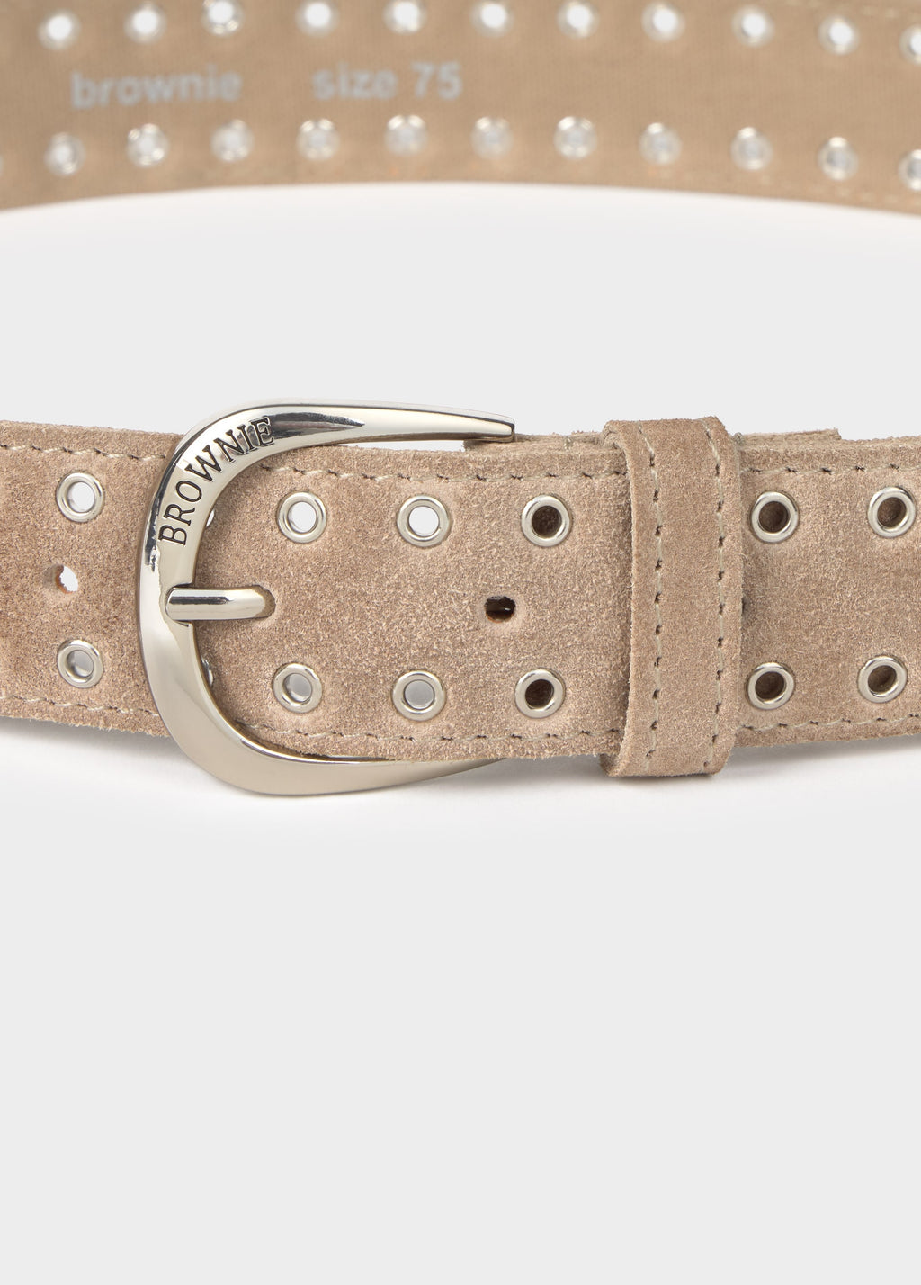 Suede eyelet belt
