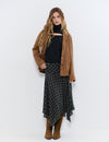 Asymmetric plaid skirt