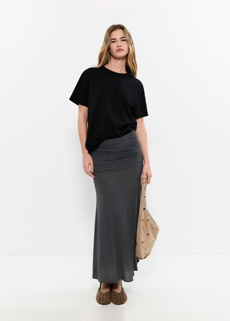 Midi rok met drapering