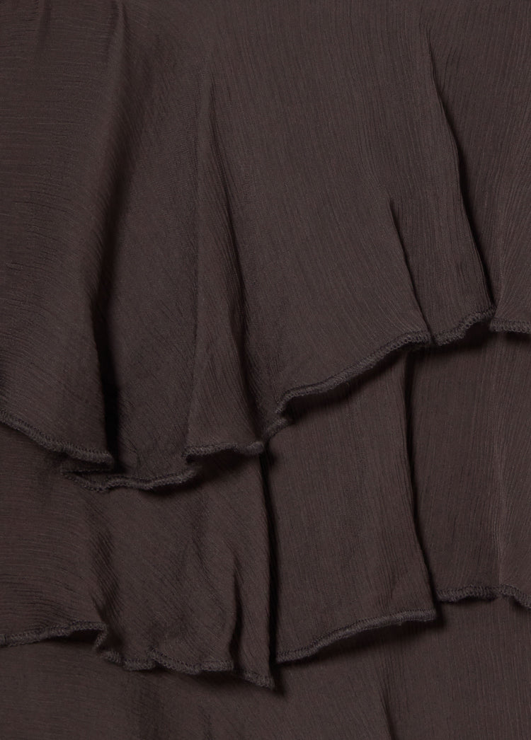 Midi skirt with ruffles