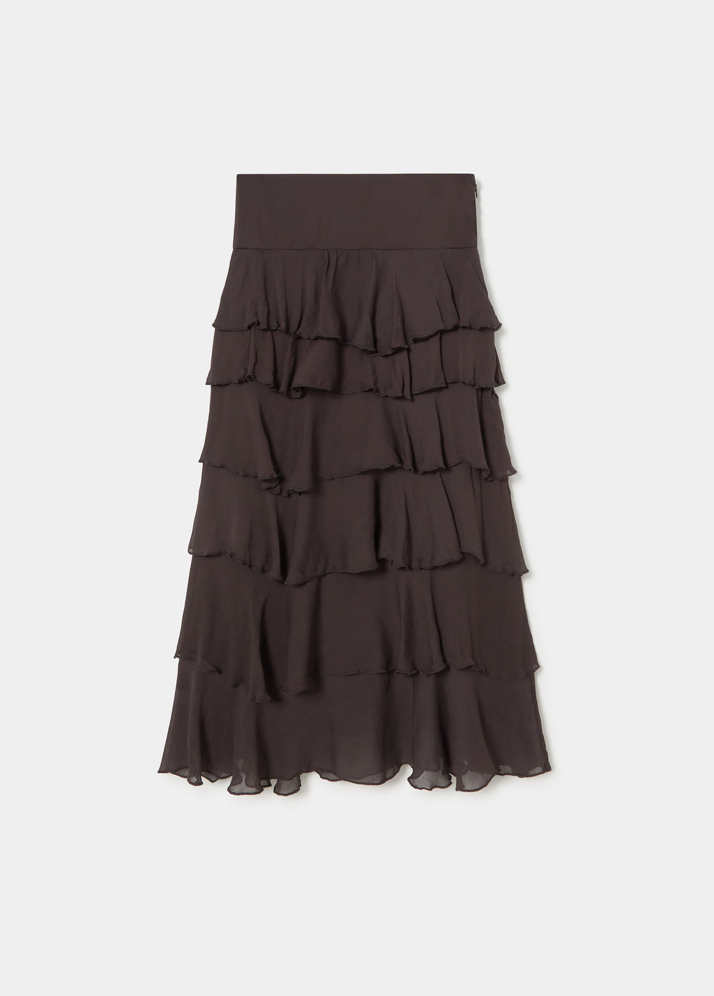 Saia midi com folhos