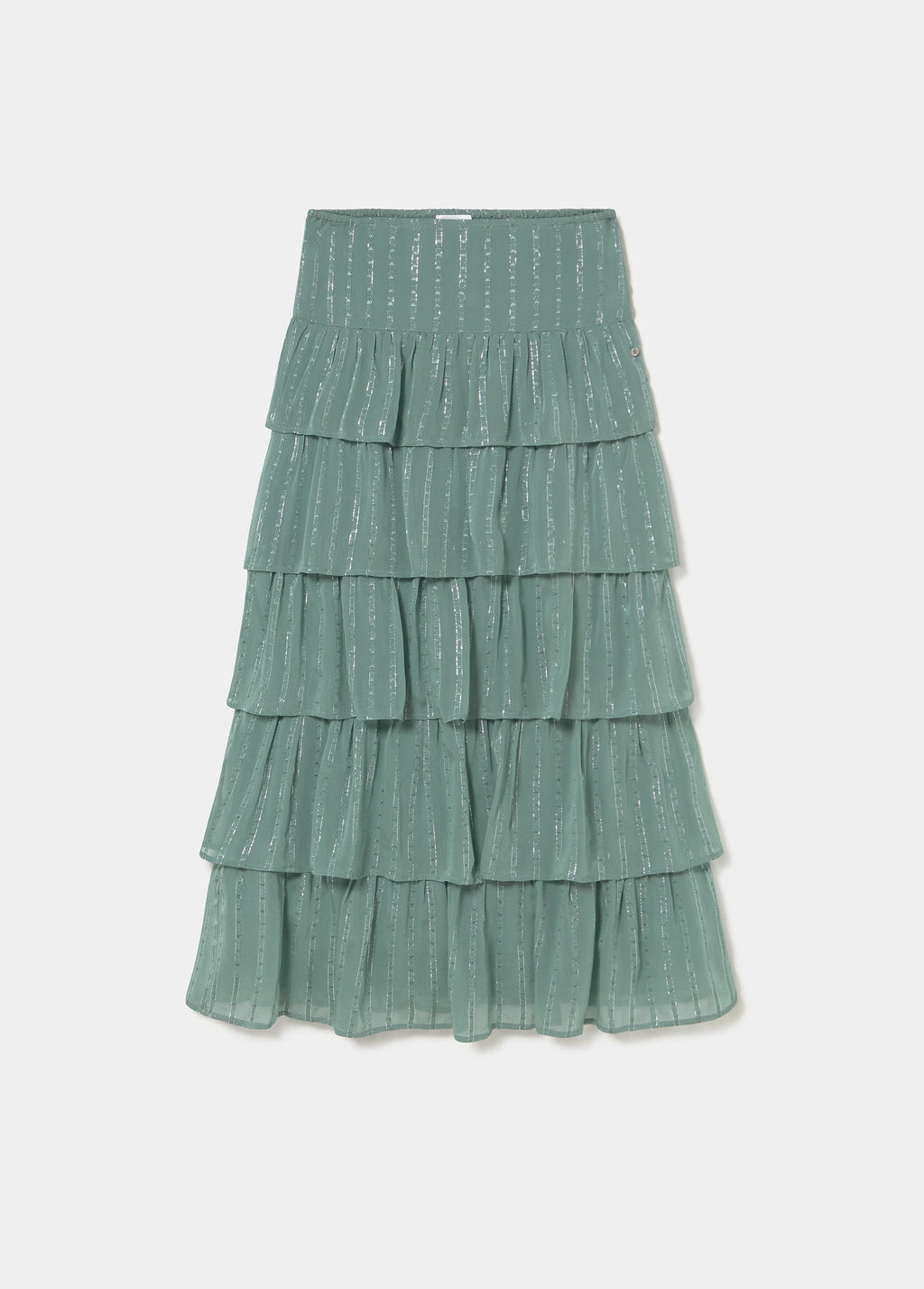 Shiny multilayer ruffle skirt