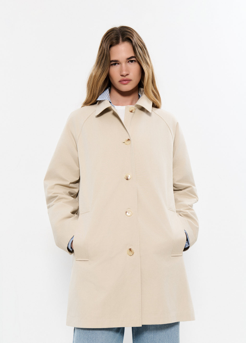 Mid-length trench coat