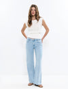 Jeans 5 tasche con patch a stella