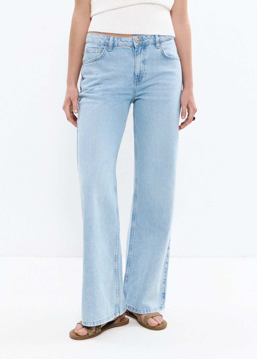 Jeans 5 tasche con patch a stella