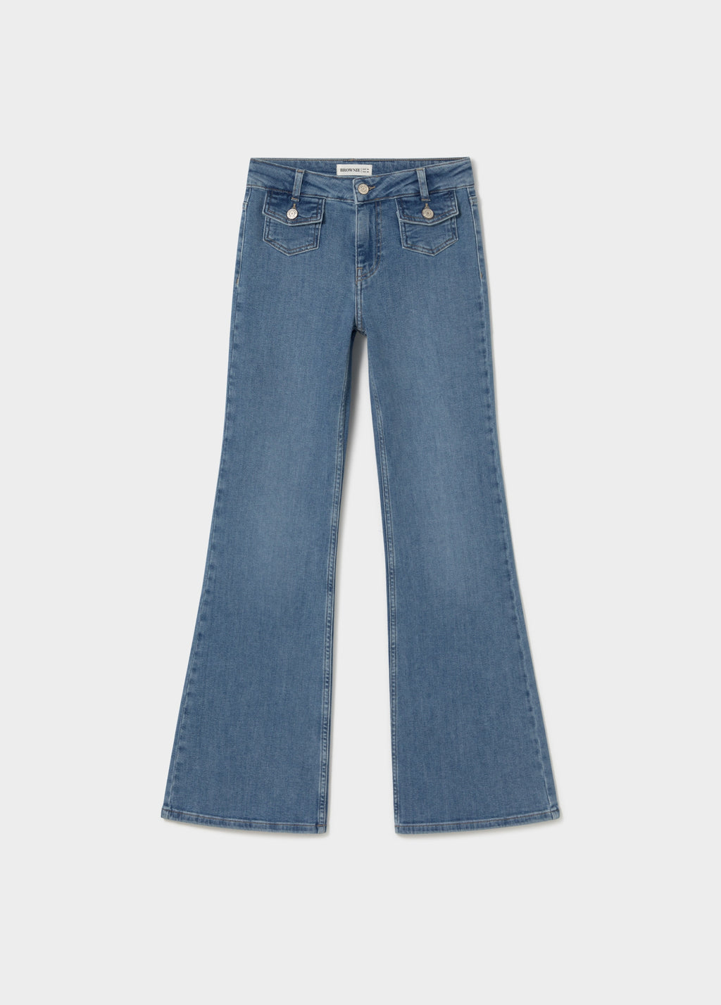 Jeans met wijde pijpen en voorzakken