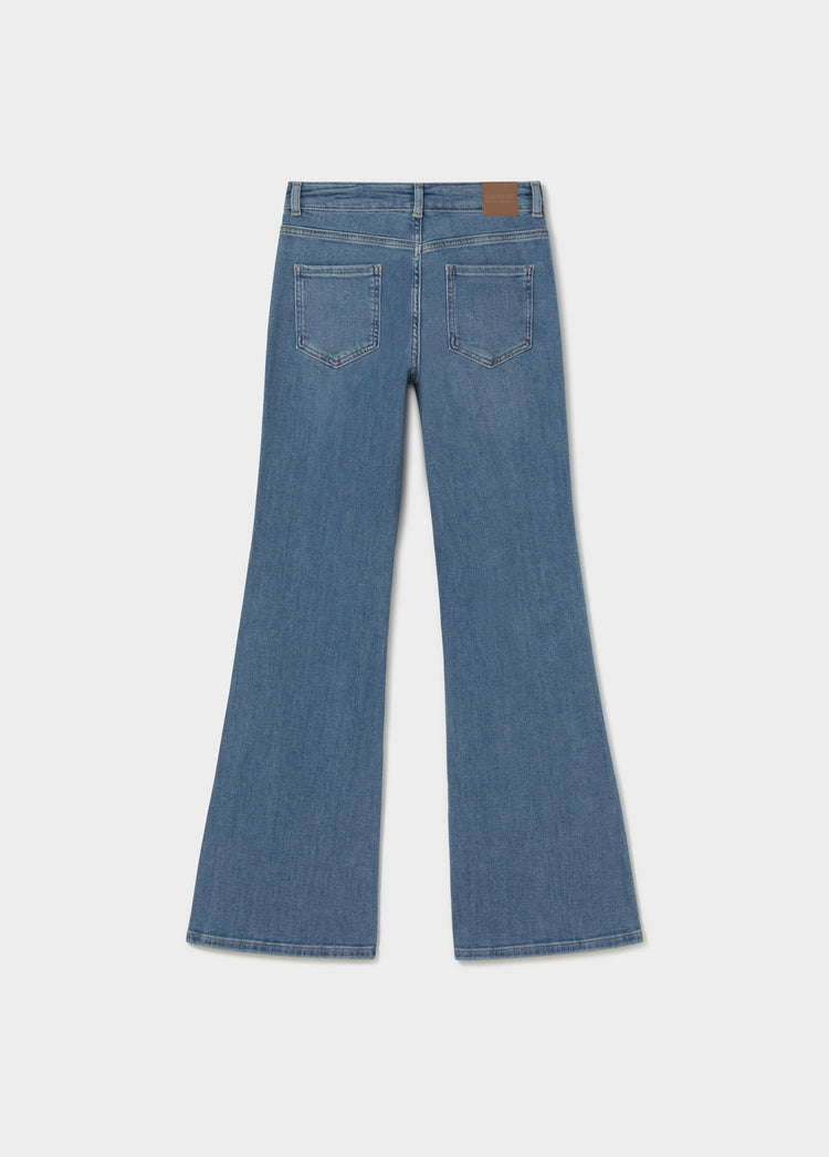 Jeans met wijde pijpen en voorzakken