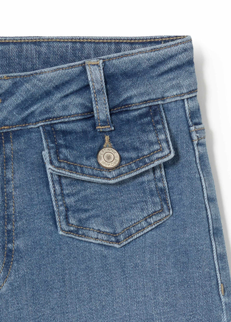 Jeans met wijde pijpen en voorzakken